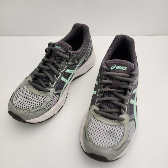Asics Gel Contend 4‎ Running Shoe Gray Green T765N womens size 6 - Picture 1 of 10